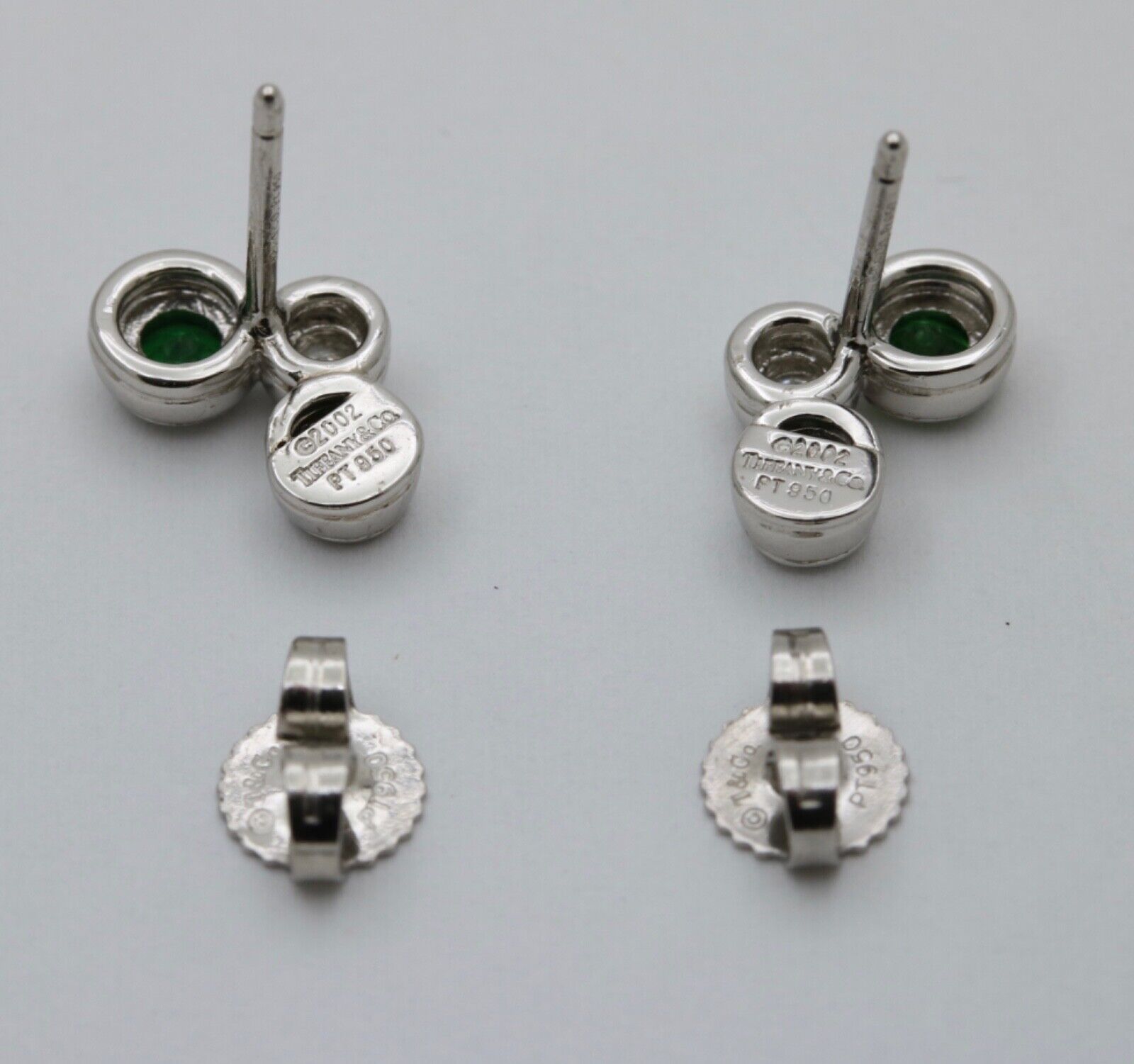 Tiffany and Co. Tsavorite Diamond Platinum Earring Studs