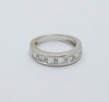 Load image into Gallery viewer, Vintage Baguette Table Cut Diamonds 14K White Gold Band Ring
