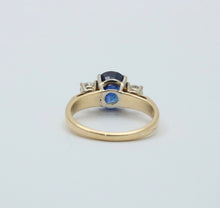 Load image into Gallery viewer, Vintage 14k Yellow Gold Sapphire &amp; Diamond Ring, Engagement Ring.
