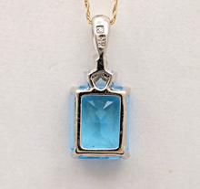 Load image into Gallery viewer, Vintage London Blue Topaz Diamonds 14K White Gold Pendant
