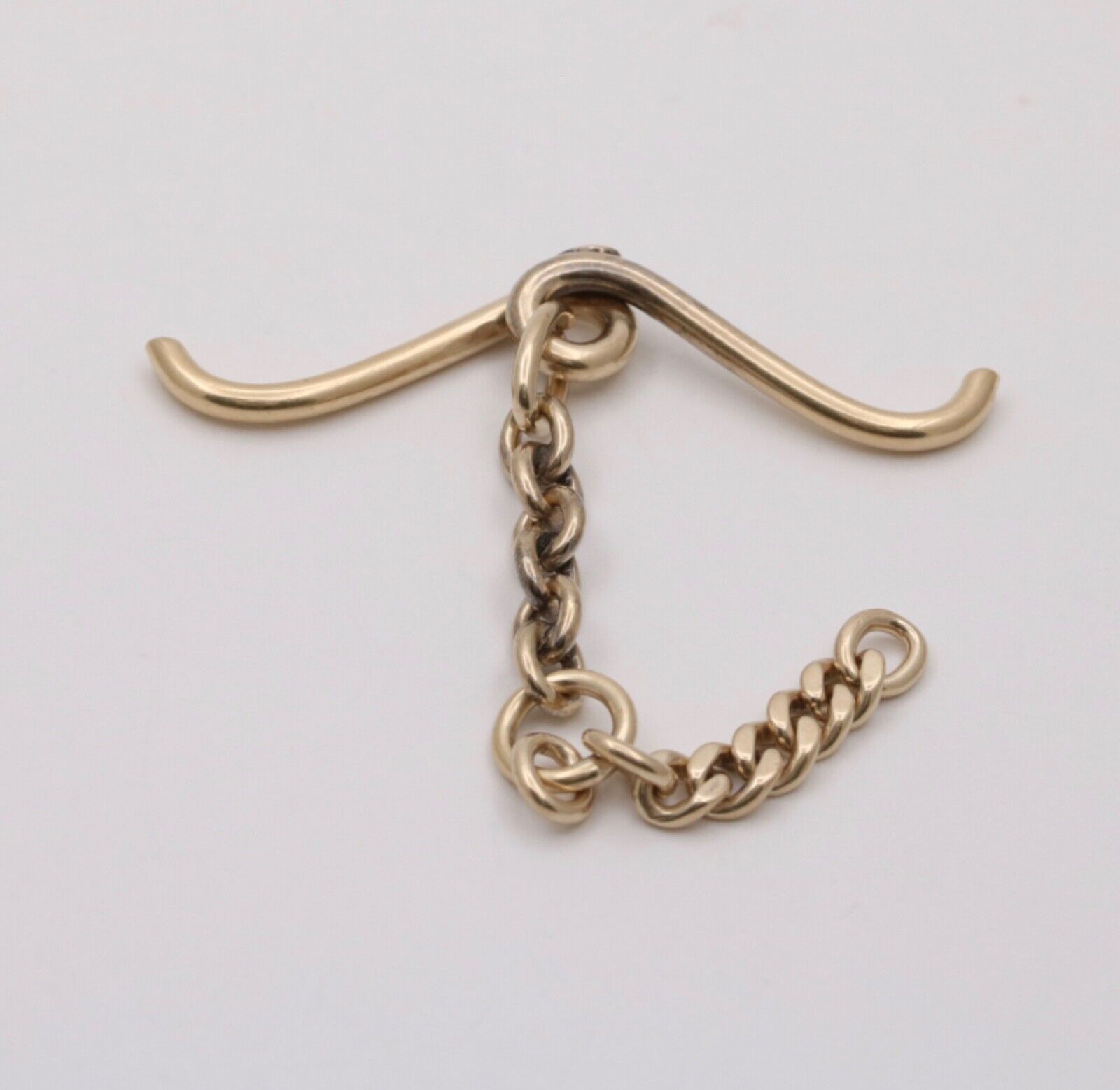 Victorian 14K Yellow Gold T Bar and Chain Watch FOB Pendant