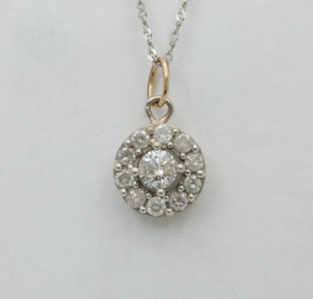 Vintage Art Deco Inspired Diamond 14K White Gold Pendant