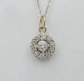 Vintage Art Deco Inspired Diamond 14K White Gold Pendant