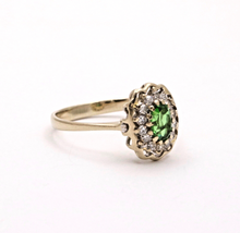 Load image into Gallery viewer, Vintage Italian Peridot Diamonds 18K Yellow Gold Ring
