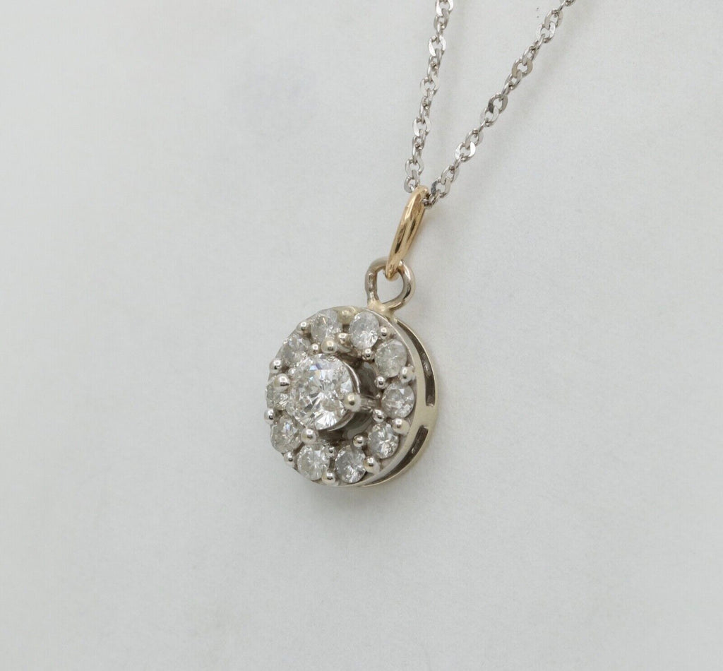 Vintage Art Deco Inspired Diamond 14K White Gold Pendant