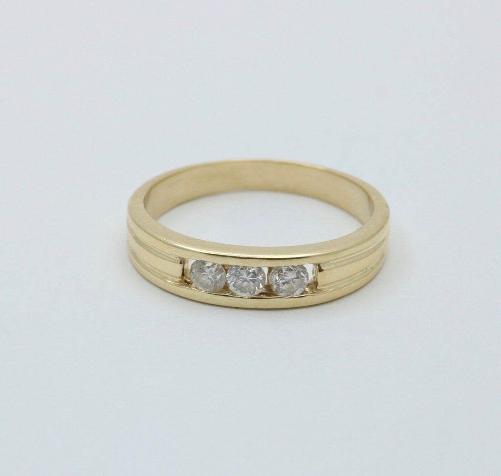 Vintage Diamonds 14K Yellow Gold Unisex Band