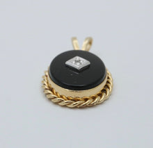 Load image into Gallery viewer, Vintage Onyx &amp; Diamond Charm Pendant
