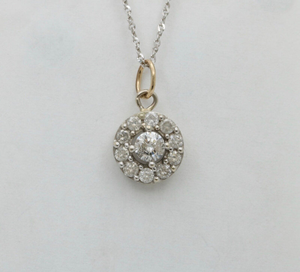 Vintage Art Deco Inspired Diamond 14K White Gold Pendant
