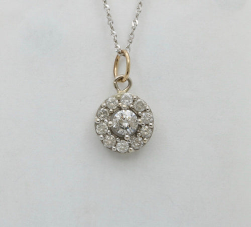 Vintage Art Deco Inspired Diamond 14K White Gold Pendant