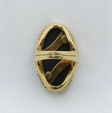 Load image into Gallery viewer, Vintage Statement Diamonds Black Onyx 18K Yellow and White Gold Ring
