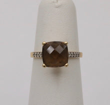 Load image into Gallery viewer, Vintage Smoky Quartz Diamonds 14K Yellow Gold Ring
