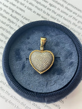 Load image into Gallery viewer, Vintage 10K Yellow &amp; White Gold Diamond Heart Charm
