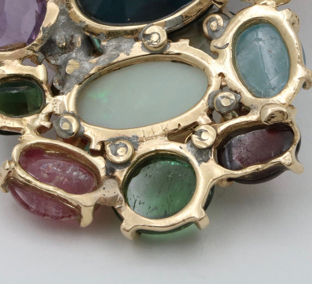 Vintage Multi-stone 14K Yellow Gold Pendant