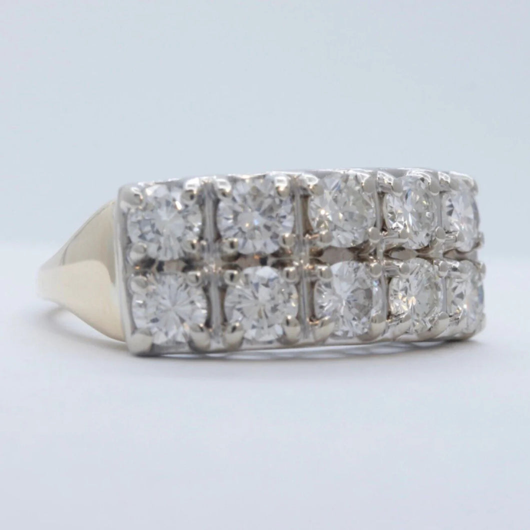 Vintage 14K Two-Tone Gold Diamond Stacking Band | Approx. 2.00 ctw