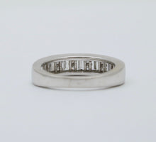 Load image into Gallery viewer, Vintage Baguette Table Cut Diamonds 14K White Gold Band Ring
