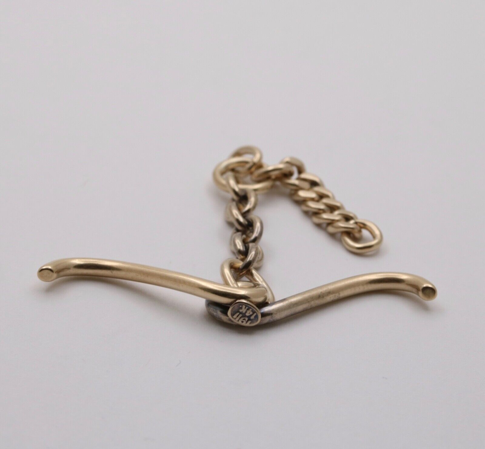Victorian 14K Yellow Gold T Bar and Chain Watch FOB Pendant