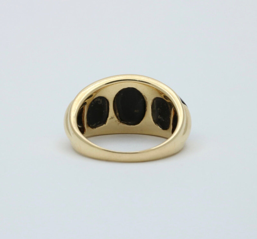 Vintage 14K Yellow Gold Black Onyx Dome Ring