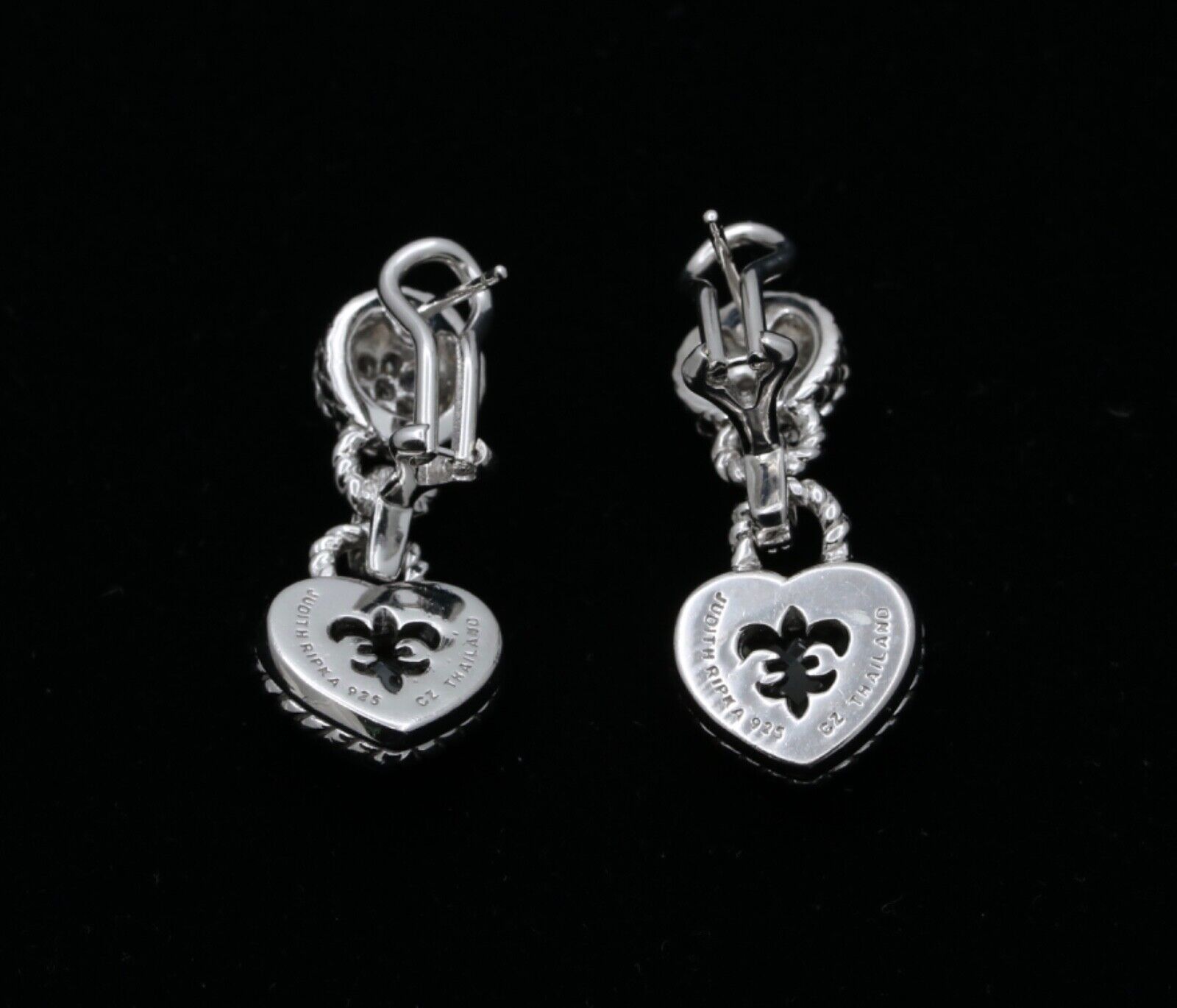 Judith Ripka Sterling Silver Heart Earrings with Prasiolite & Sparkling Accents