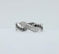 Vintage Diamonds Blue Sapphires 14K White Gold Ring
