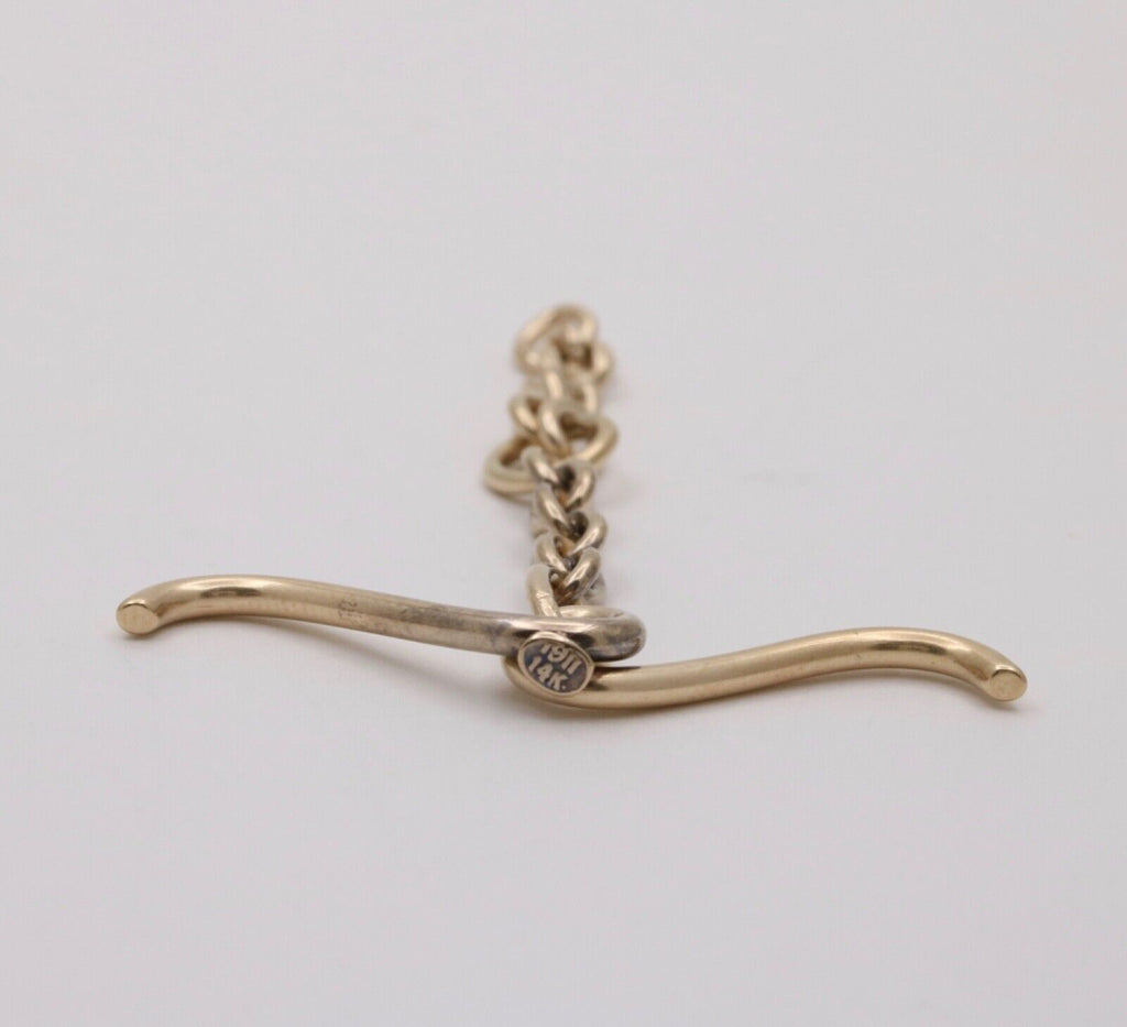 Victorian 14K Yellow Gold T Bar and Chain Watch FOB Pendant