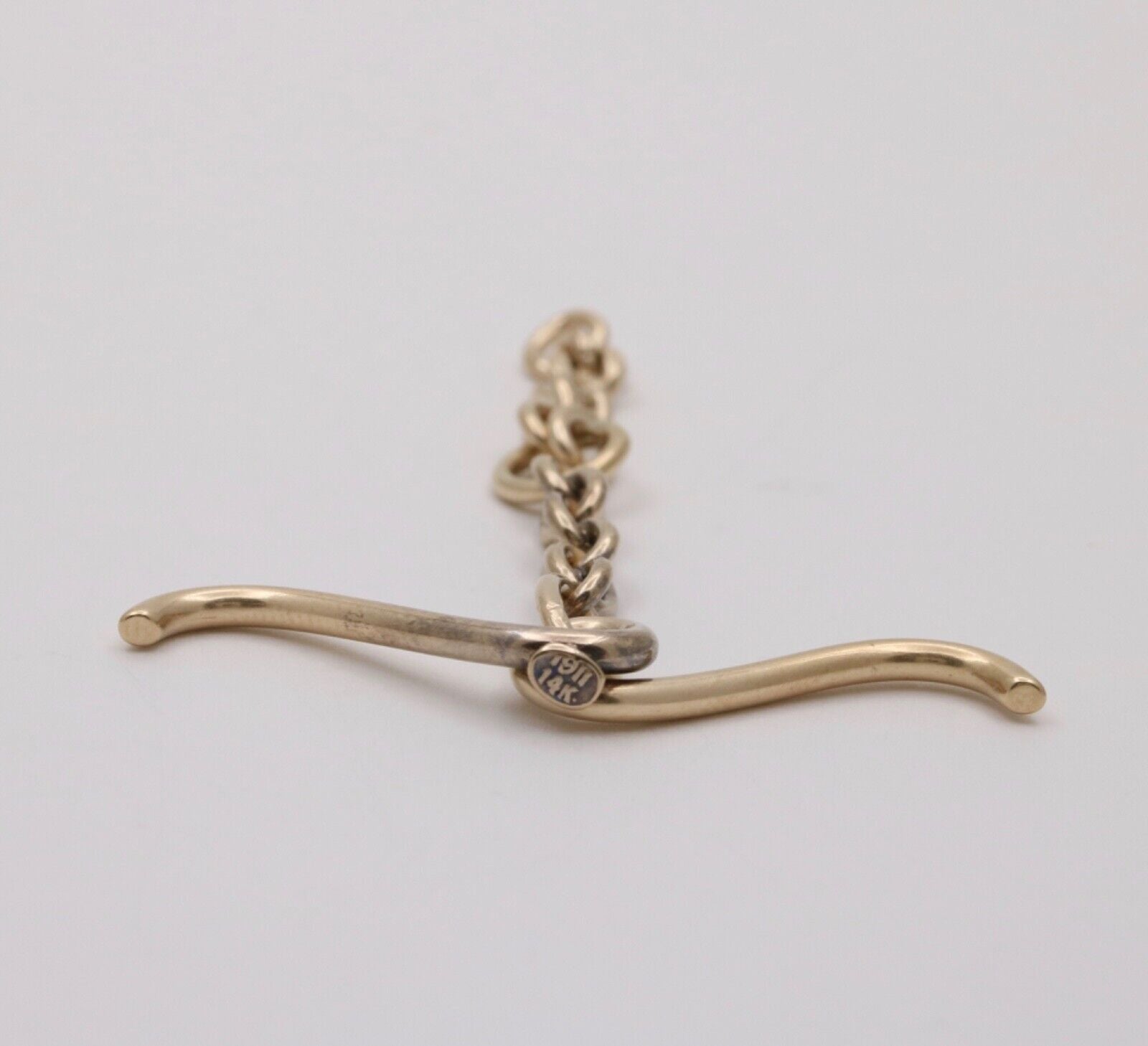 Victorian 14K Yellow Gold T Bar and Chain Watch FOB Pendant