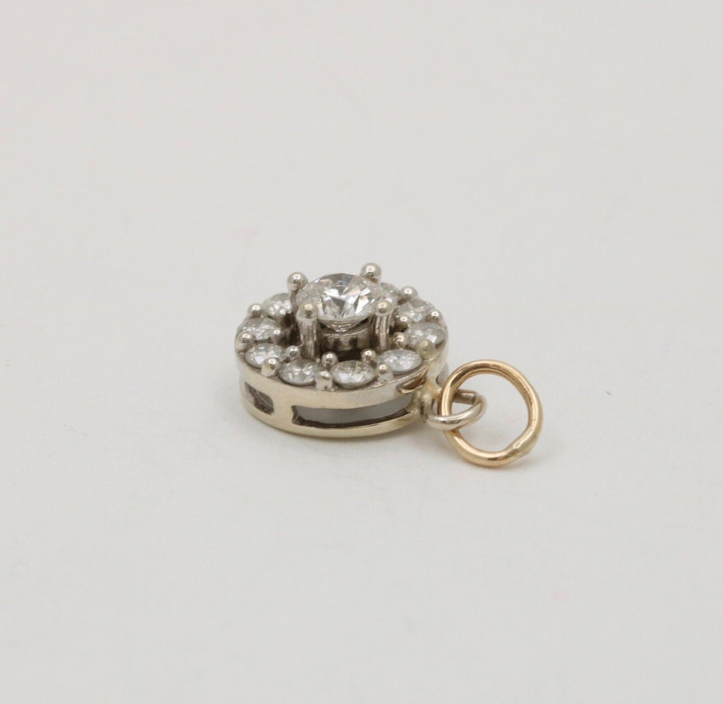 Vintage Art Deco Inspired Diamond 14K White Gold Pendant