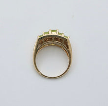 Load image into Gallery viewer, Vintage 14K Yellow Gold Peridot &amp; DIamond Ring, Statement Ring
