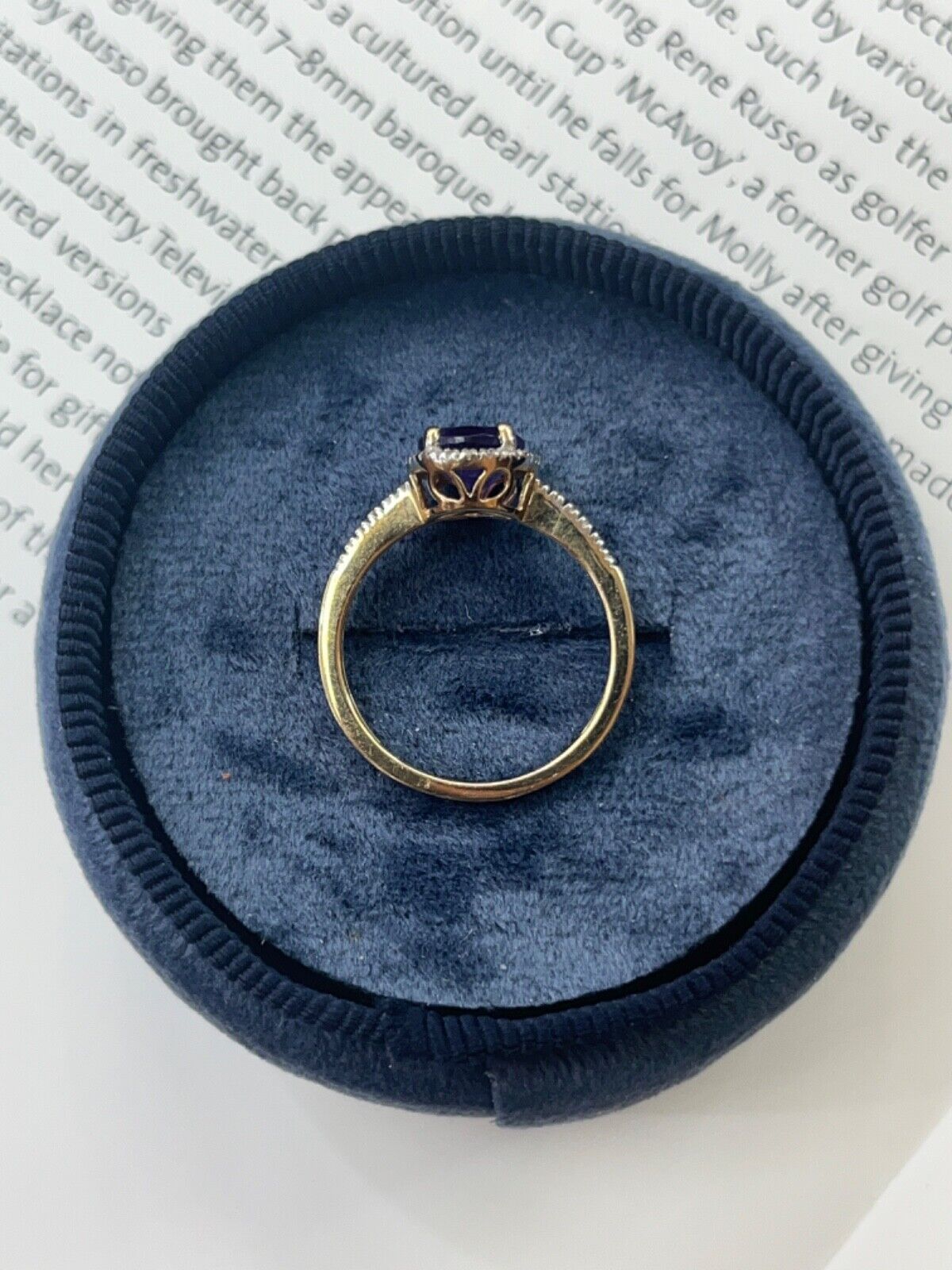 Vintage 14K Yellow Gold Amethyst Diamond Halo Ring
