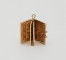 Load image into Gallery viewer, Vintage 14K Yellow Gold Bible Book Movable Pendant Charm
