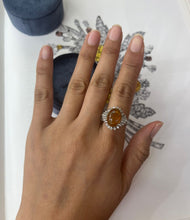 Load image into Gallery viewer, Vintage Platinum Fire Opal Diamond Ring, Statement Ring
