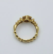 Load image into Gallery viewer, Vintage 18K Yellow Gold Garnet Bohemian Style Band
