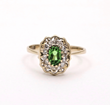 Load image into Gallery viewer, Vintage Italian Peridot Diamonds 18K Yellow Gold Ring
