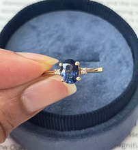 Load image into Gallery viewer, Vintage 14K Yellow Gold Sapphire &amp; Diamond Ring, Engagement Ring
