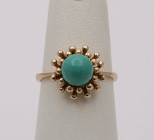 Load image into Gallery viewer, Vintage Turquoise 14K Yellow Gold  Ring
