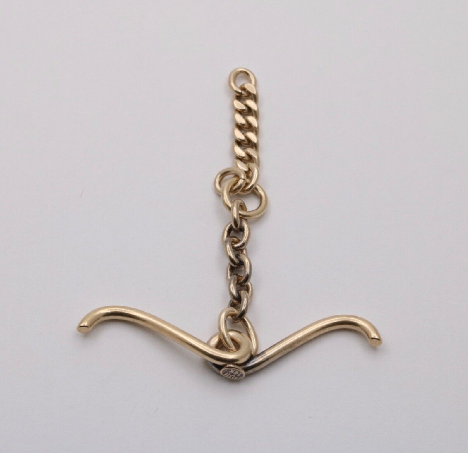 Victorian 14K Yellow Gold T Bar and Chain Watch FOB Pendant