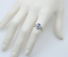 Load image into Gallery viewer, Vintage Sapphire Diamonds 18K White Gold Ring
