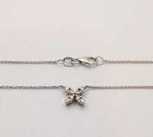 Load image into Gallery viewer, Vintage Diamonds 14K White Gold Italian Clover Pendant Chain
