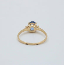 Load image into Gallery viewer, Vintage 14K Yellow Gold Sapphire &amp; Diamond Ring, Engagement Ring
