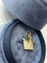 Load image into Gallery viewer, Vintage 10K Yellow Gold Diamond Crown Pendant
