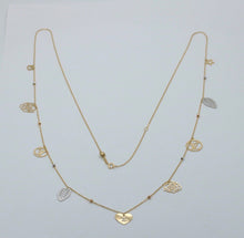 Load image into Gallery viewer, Estate 18K Yellow Gold 9 charms 33.5” Chain Long Necklace
