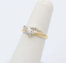 Load image into Gallery viewer, Vintage 18K Yellow Gold &amp; Platinum Geometric Diamond Ring
