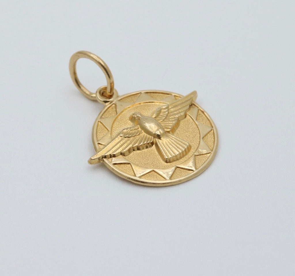 Vintage 14K Gold Holy Spirit Medallion Pendant