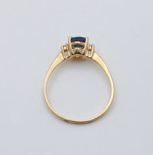 Load image into Gallery viewer, Vintage 14K Yellow Gold Sapphire &amp; Diamond Ring, Engagement Ring
