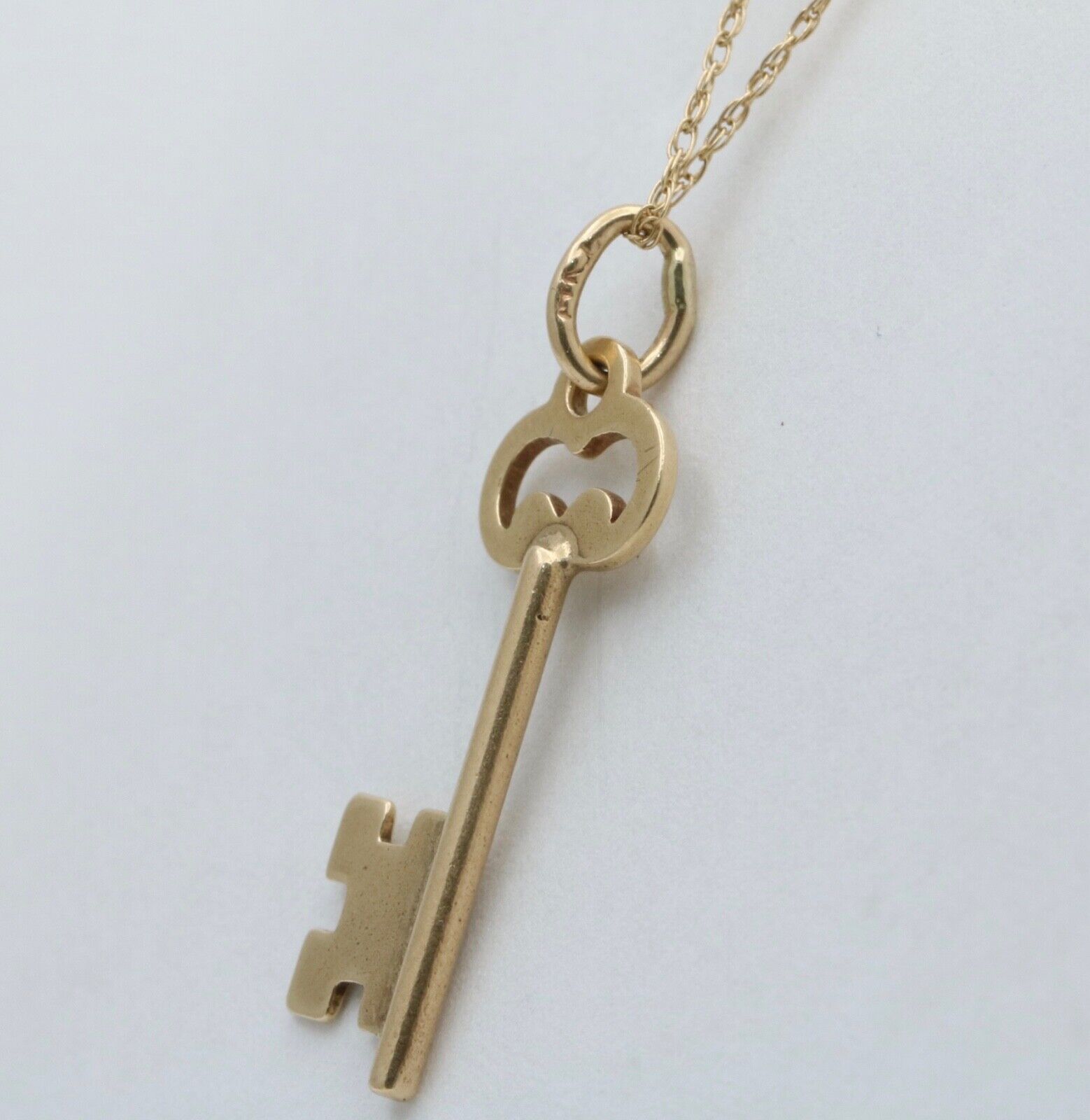Vintage Skeleton 14K Yellow Gold Key Charm Pendant