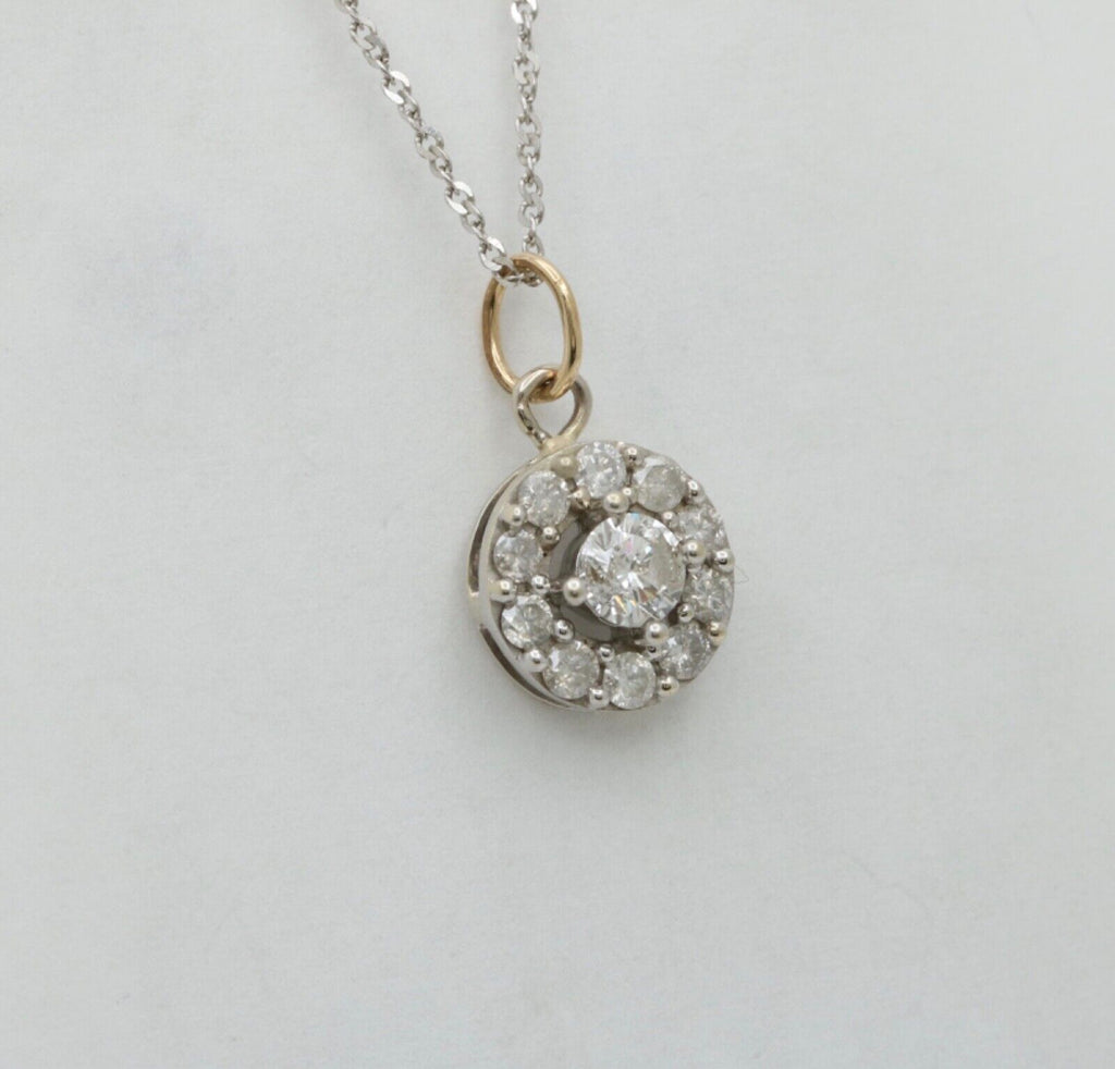 Vintage Art Deco Inspired Diamond 14K White Gold Pendant