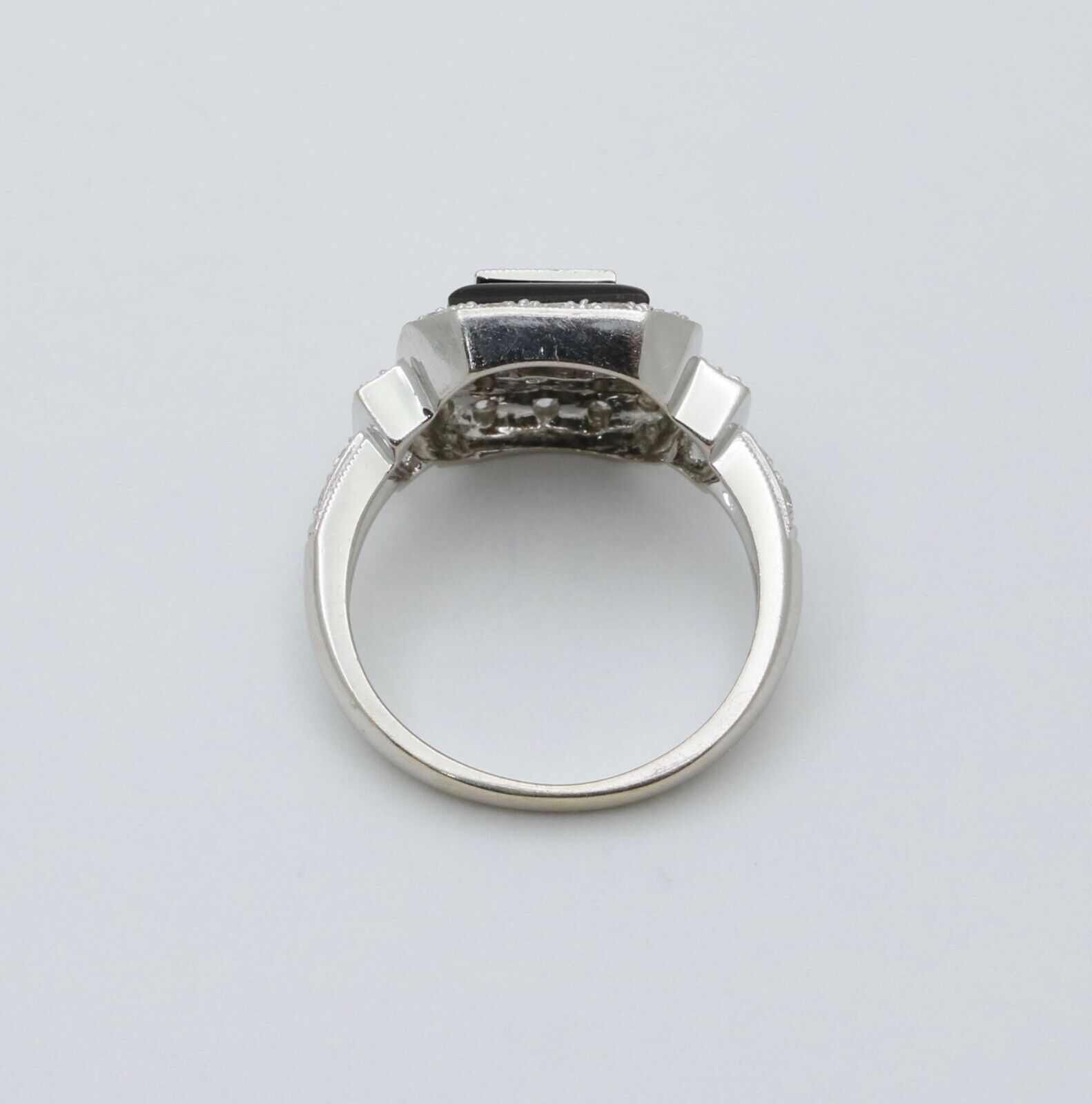 Vintage Diamonds 18K White Gold Deco Style Ring