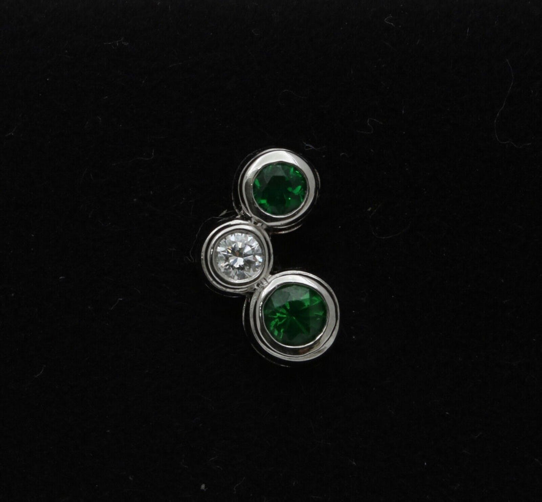 Tiffany and Co. Tsavorite Diamond Platinum Earring Studs