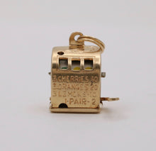 Load image into Gallery viewer, Vintage Slot Machine Moveable 14K Yellow Gold Pendant Charm
