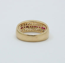 Load image into Gallery viewer, Vintage 14K Yellow Gold Diamond &amp; Ruby Band
