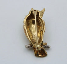 Load image into Gallery viewer, Tiffany &amp; Co 18K Yellow Gold Diamond &amp; Emerald Owl Brooch
